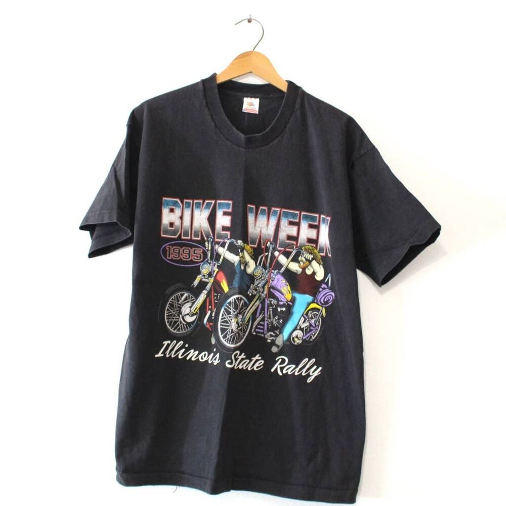Vintage Illinois State Motorcycle Rally Bike Week 1995 T Shirt XL